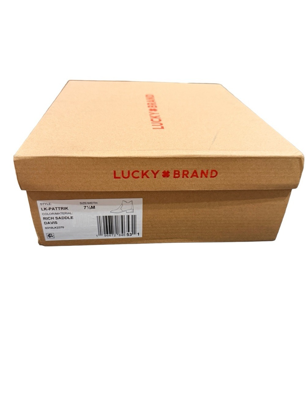 NIB-Lucky Brand Pattrik "Rich Saddle Davis" Leather Stack Heel Ankle Boots 7.5M - Picture 16 of 16